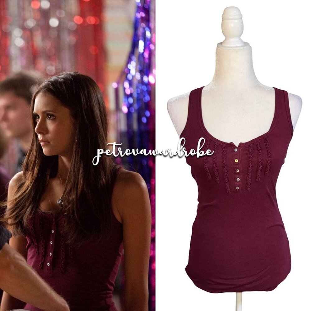 Aeropostale Ruffle Tank ASO Elena Gilbert